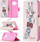 Voor Xiaomi Mi 10T Lite 5G Gekleurd tekeningpatroon Horizontale flip lederen tas met houder & kaartsleuven & portemonnee (Giraffe)
