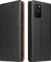 Voor Samsung Galaxy S10 Lite / A91 / M80s Fierre Shann PU lederen textuur horizontale flip case met houder & kaartsleuven & portemonnee (zwart)