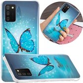Voor Samsung Galaxy A02s (EU-versie) Lichtgevende TPU beschermhoes voor mobiele telefoon (vlinder)