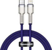 Baseus CATLJK-A05 Cafule-serie 20W Type-C / USB-C naar 8-pins PD metalen oplaadgegevenskabel, lengte: 1m (paars)