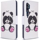 Voor Xiaomi CC9 Pro / Note 10 / Note 10 Pro Gekleurd tekeningpatroon Horizontale flip lederen tas met houder & kaartsleuven & portemonnee (Panda)