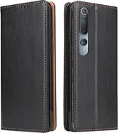 Voor Geschikt voor Xiaomi Mi 10 Fierre Shann PU lederen textuur horizontale flip lederen tas met houder & kaartsleuven & portemonnee (zwart)