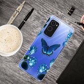 Voor OnePlus 9 schokbestendig geverfd transparant TPU beschermhoes (droomvlinder)