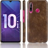 Schokbestendig Litchi Texture PC + PU-hoesje voor Huawei Honor 10i / 20i (bruin)