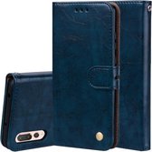 Voor Huawei P20 Pro Business Style Oil Wax Texture Horizontale Flip Leather Case met houder & kaartsleuven & portemonnee (blauw)