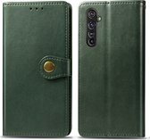 Realme X50 Pro Hoesje - Mobigear - Snap Button Serie - Kunstlederen Bookcase - Groen - Hoesje Geschikt Voor Realme X50 Pro