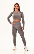 Vital sportoutfit / sportkleding set voor dames / fitnessoutfit legging + sport top (donkergrijs)