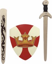 houten roofridderzwaard en Ridderschild ridder te paard kinderzwaard ridderzwaard schild zwaard