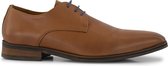 Travelin Heathrow Leather - Nette Leren Veterschoenen - Cognac - Maat 40