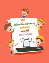 Libro da colorare animali veicoli personaggi