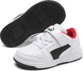 PUMA Rebound Layup Lo SL V Inf Sneakers Kinderen - Puma White-Puma Black-High Risk Red - Maat 24