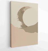 Mountain wall art vector set. Earth tones landscapes backgrounds set with moon and sun. 2 - Moderne schilderijen – Vertical – 1825846481 - 40-30 Vertical