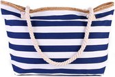 Cloé Chandon Strandtas - Shopper - Blauw/Wit Gestreept - Summer Beach Bag