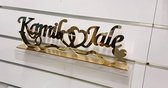 Naambord 40cm Goud Spiegelplexiglas