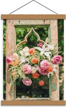 Schoolplaat – Versiering met Bloemen - 30x40cm Foto op Textielposter (Wanddecoratie op Schoolplaat)