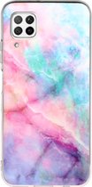 Huawei P40 Lite Hoesje - Mobigear - Marble Serie - TPU Backcover - Blauw / Roze - Hoesje Geschikt Voor Huawei P40 Lite