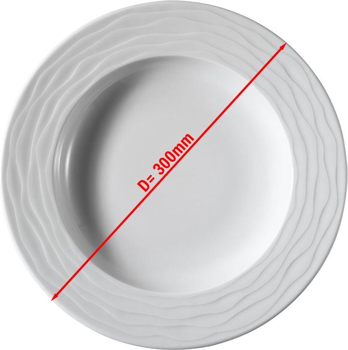 (6 stuks) SEA WAVE - Diepe plaat - Ø 30 cm | GGM Gastro
