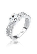 Elli Dames Ring Dames Engagement Sparkling met Kristallen in 925 Sterling Zilver