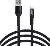 UNIQ Accessory Micro USB Kabel 100 cm snellader dataoverdracht Nylon - Zwart