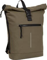 New-Rebels® Mart Sac à dos pour ordinateur portable Rolltop résistant à l'eau - 15,6 pouces - Grand II - Olive