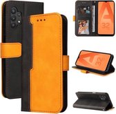 Voor Samsung Galaxy A32 5G Zakelijke Stiksels-Kleur Horizontale Flip PU Lederen Case met Houder & Kaartsleuven & Fotolijst (Oranje)