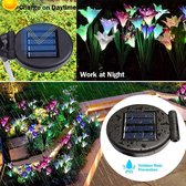 Solarlamp | Zonne-energie | 2 Stuks | Kunstbloem | Tuinverlichting | 8 Lelies | Waterdicht