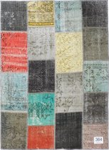 Vloerkleed Vintage 167x228 cm Handgeknoopt Patchwork Tapijt tapijten woonkamer