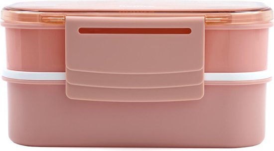 Homra Lunchbox STAQS Pink - Bento Box - 2 Laags Broodtrommel - 3  Compartimenten - Roze... | bol.com