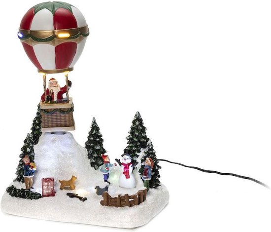 Konstsmide LED Sneeuwbol Kerstmarkt Scène/Water gevuld/Kerstversiering Indoor Batterij Verlichting/Timer/Batterij Aangedreven: 3xAA 1.5V (excl.) of USB (Inc