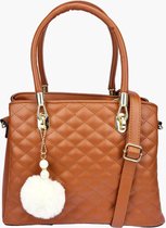 Fashionfanatics® Lixa Crossbodytas Bruin Ruitjes - Hangertje - Ritssluiting - Dames