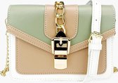 Fashionfanatics® Albi Crossbodytas Groen/Wit - Draaisluiting - Dames