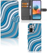 Book Case Xiaomi Redmi Note 10 Pro Hoesje Waves Blue