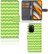 Telefoonhoesje Poco F3 | Xiaomi Mi 11i Book Case Waves Green