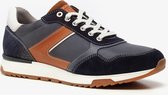 Van Beers leren heren veterschoenen - Blauw - Maat 45 - Echt leer - Uitneembare zool