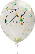 Ramadan decoratie: Eid mubarak ballonnen mintgroen Confetti (5 stuks)