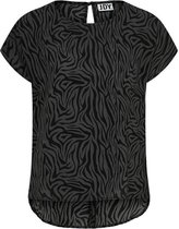 Jacqueline de Yong T-shirt Jdypiper S/s Top Wvn Noos 15234106 Black/raven Zebra Dames Maat - 34