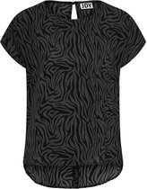 Jacqueline de Yong T-shirt Jdypiper S/s Top Wvn Noos 15234106 Black/raven Zebra Dames Maat - S