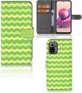 Telefoonhoesje Xiaomi Redmi Note 10S | 10 4G | Poco M5s Book Case Waves Green