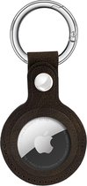 Bouletta - Airtag compatibel sleutelhanger - Leder hanger hoesje - Antic Coffee