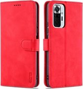 Voor Xiaomi Redmi Note 10 Pro Max AZNS Huid Voelen Kalf Textuur Horizontale Flip Lederen Case met Kaartsleuven & Houder & Portemonnee (Rood)