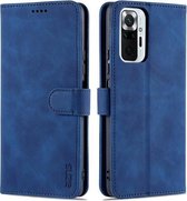 Voor Geschikt voor Xiaomi Redmi Note 10 Pro Max AZNS Huid Voelen Kalf Textuur Horizontale Flip Lederen Case met Kaartsleuven & Houder & Portemonnee (Blauw)