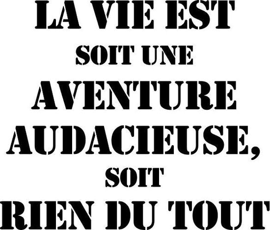 La Vie Est Soit Une Aventure Audacieuse Art Print | Poster