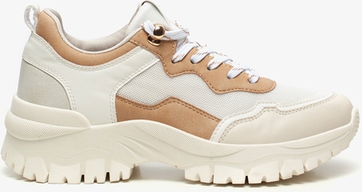 Supercracks dames dad sneakers - Beige - Maat 39 | bol.com