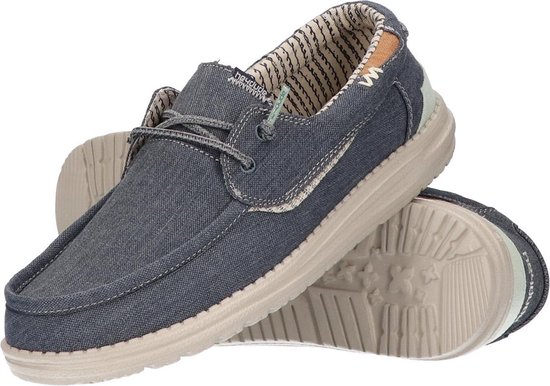 HEYDUDE Welsh Heren Instappers Chambray Sea Blue maat 44 | bol.com