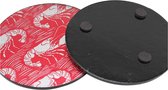 CGB Giftware Set of 4 HARBOUR GLASS Coasters Red Lobster | Barware | Table top | Coastal | Nautical | Tea Coffee Wine | by CGB Giftware's Harbour Ran