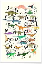 JUNIQE - Poster Dino Alphabet -40x60 /Kleurrijk