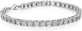 Velini jewels -BR3102W -Armband -925 Zilver gerodineerd -3MM Vierkante Cubic Zirkonia-18cm + 1 cm verlengstuk