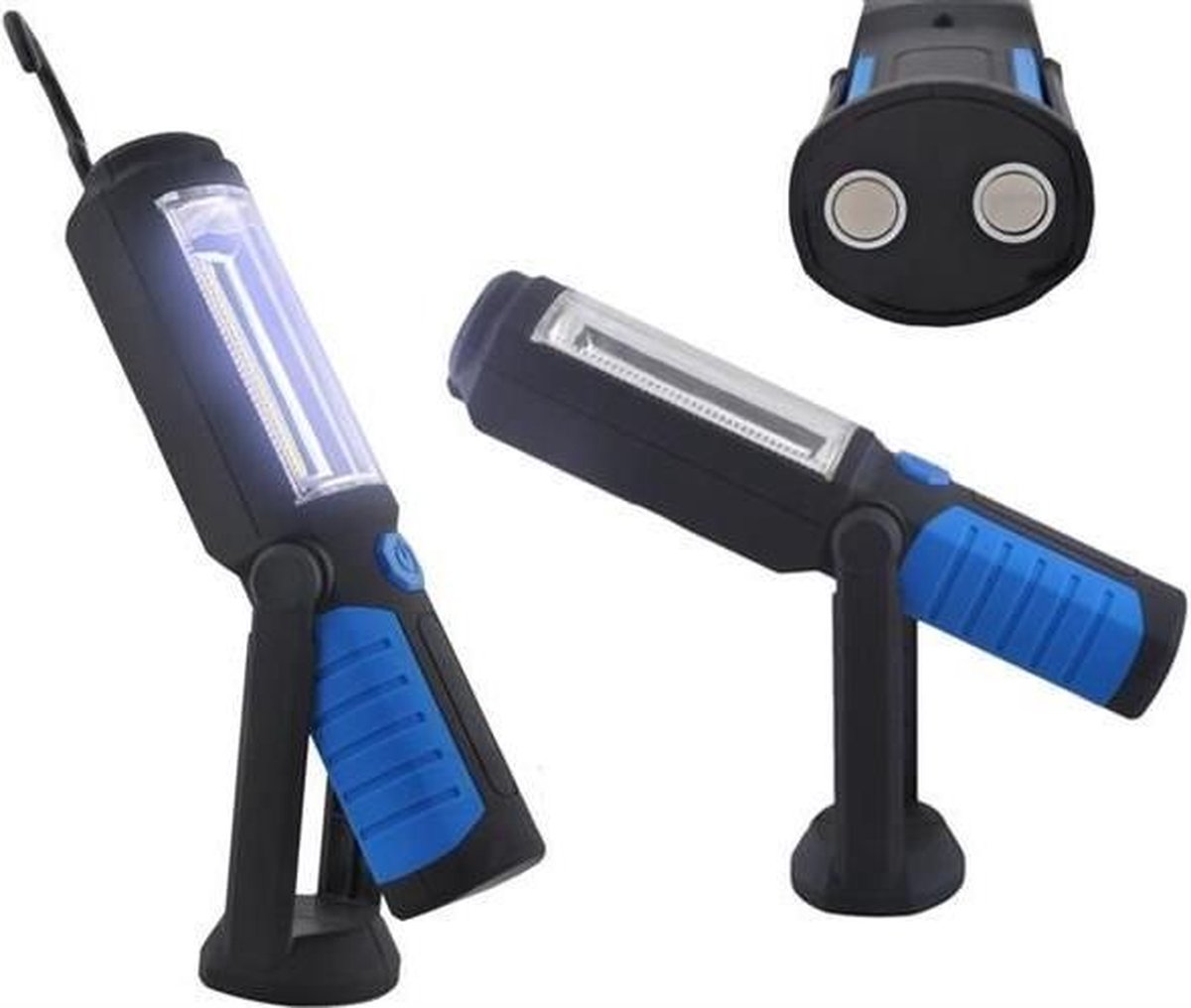 Multifunctionele 16 LED Magneet Werklamp - 4W COB - Met Ophanghaak - Blauw