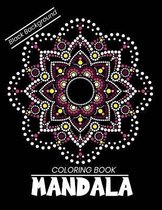 Mandala coloring book Black Background