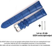 Leren Bandje - Geschikt voor 20 mm Smartwatches - Blauw - Siliconen Bandje